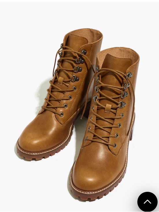 Madewell Shoes - Madewell Julien Lug Sole Leather Lace-Up  Combat Boots Tan Camel Color Size 8.5